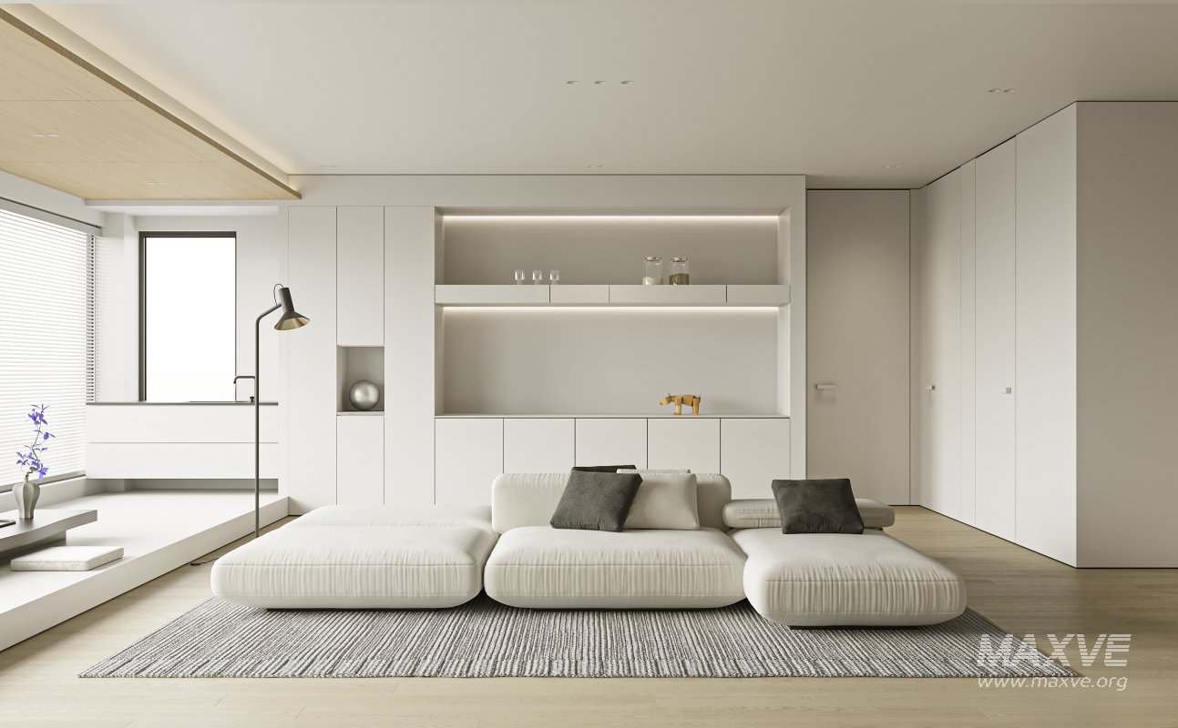 Modern living room and dining room interior scene - Image 2