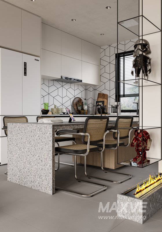 Modern living room and dining room interior scene - Image 5