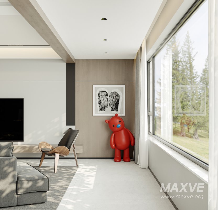 Modern living room and dining room interior scene - Image 2