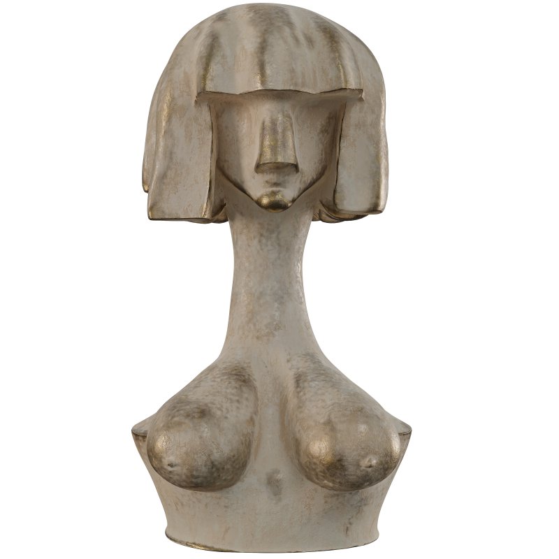 Ancient Stone Bust – Minimalist Female Figure - Image 3