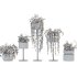 White Metal Plant Set - Thumbnail 2