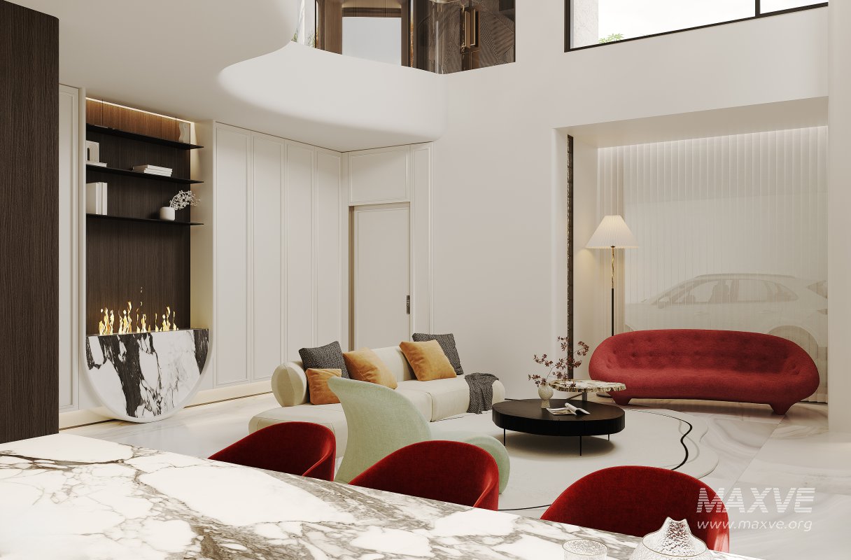 Luxury villa interior and courtyard - Image 9