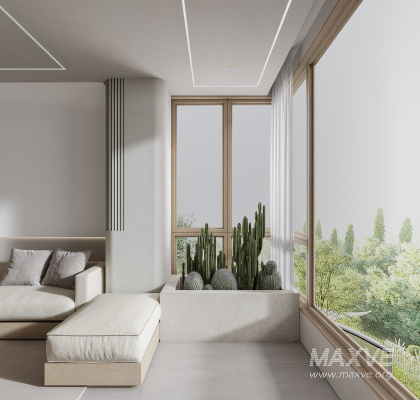 Modern living room and dining room interior scene - Image 12