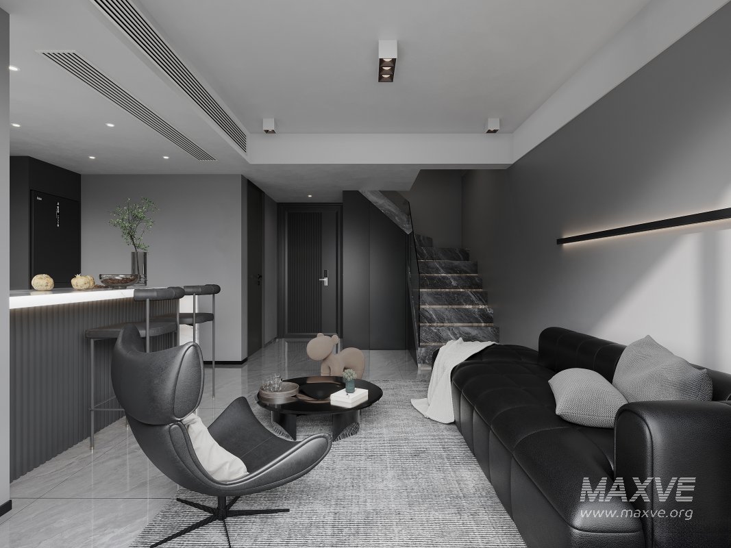 Modern living room and dining room interior scene - Image 3