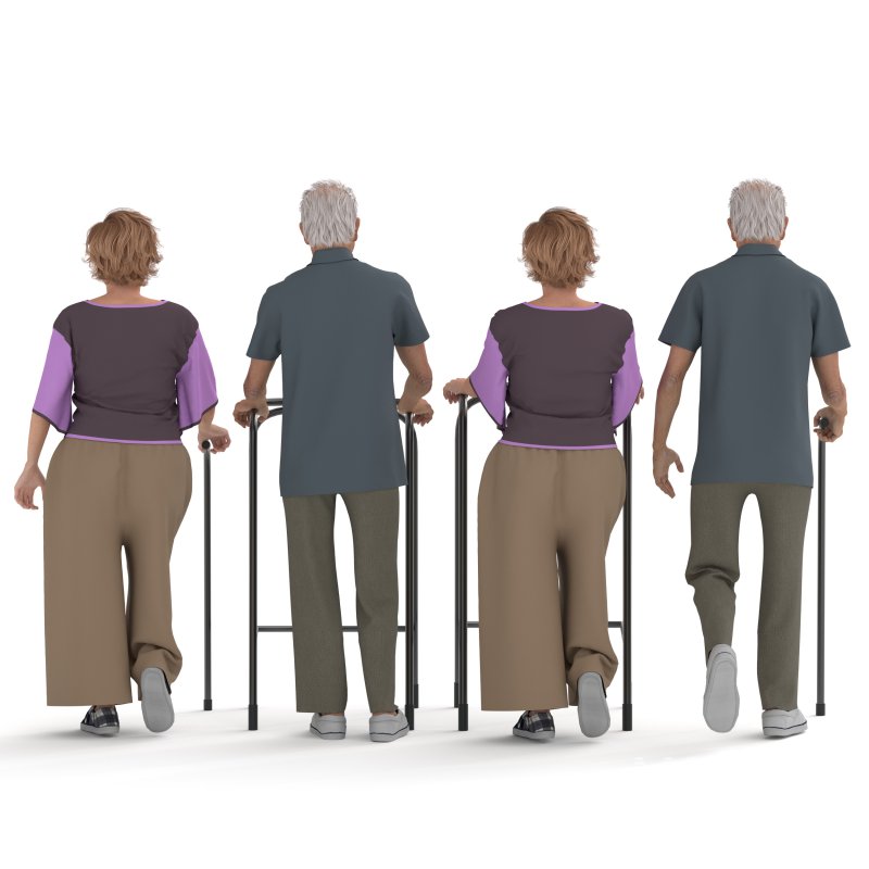 Old Man and Woman in 02 Poses - Image 4