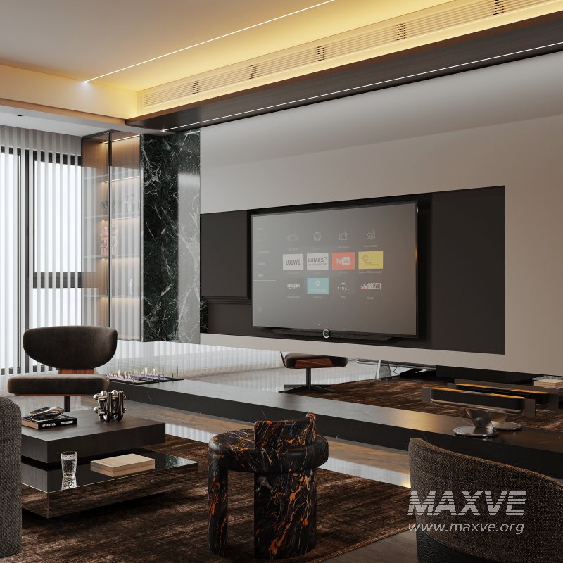 Modern living room and dining room interior scene - Image 5