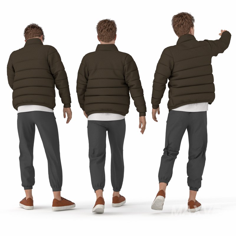 man winter clothing in 3 poses - Image 3