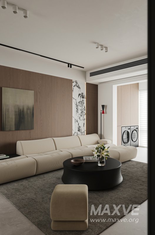 Modern living room and dining room interior scene - Image 5