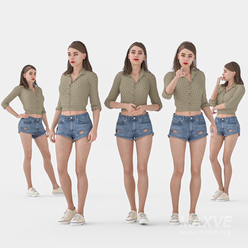 casual_woman in 5 poses - Image 3