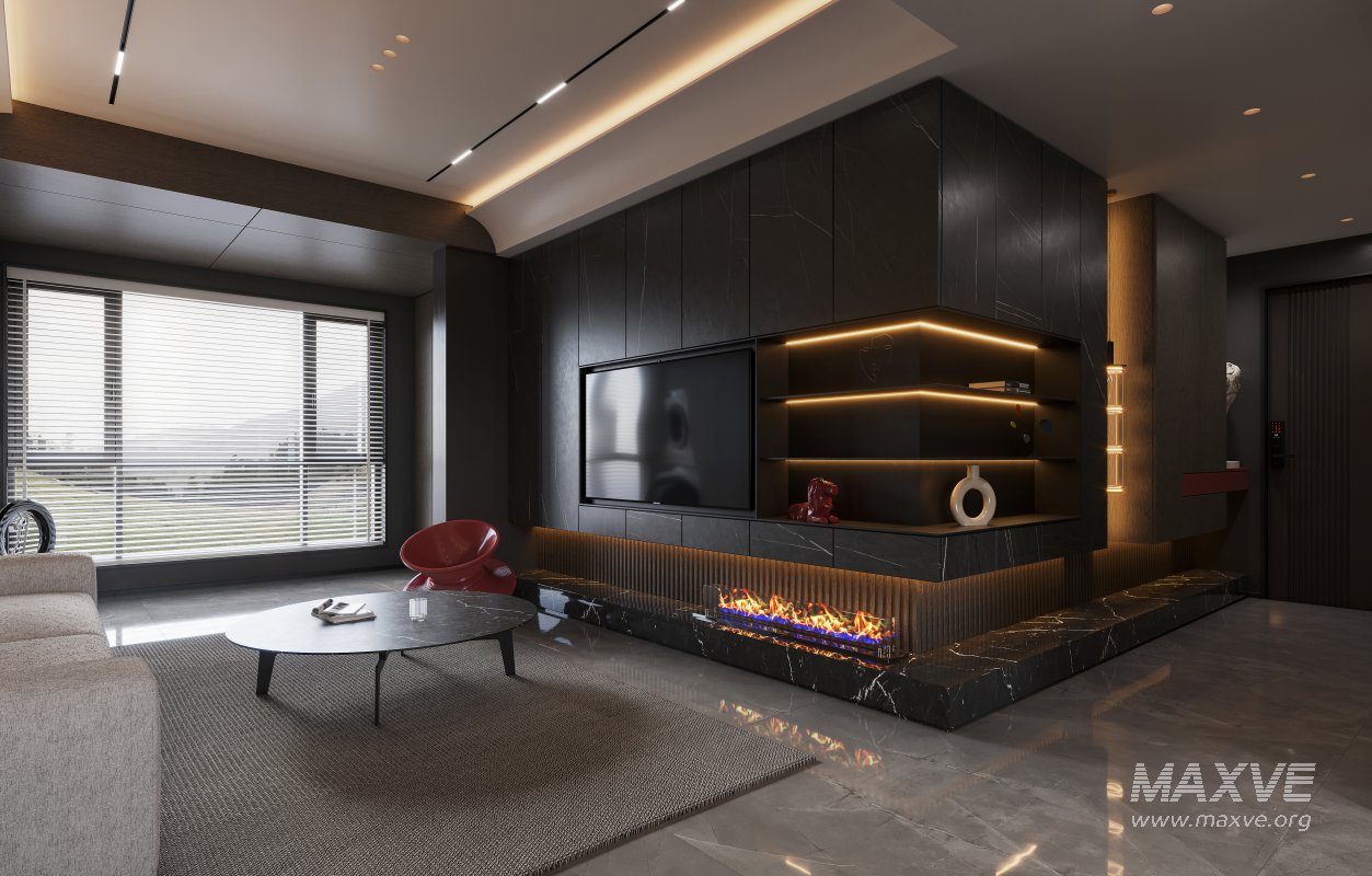 Modern living room and dining room interior scene - Image 4