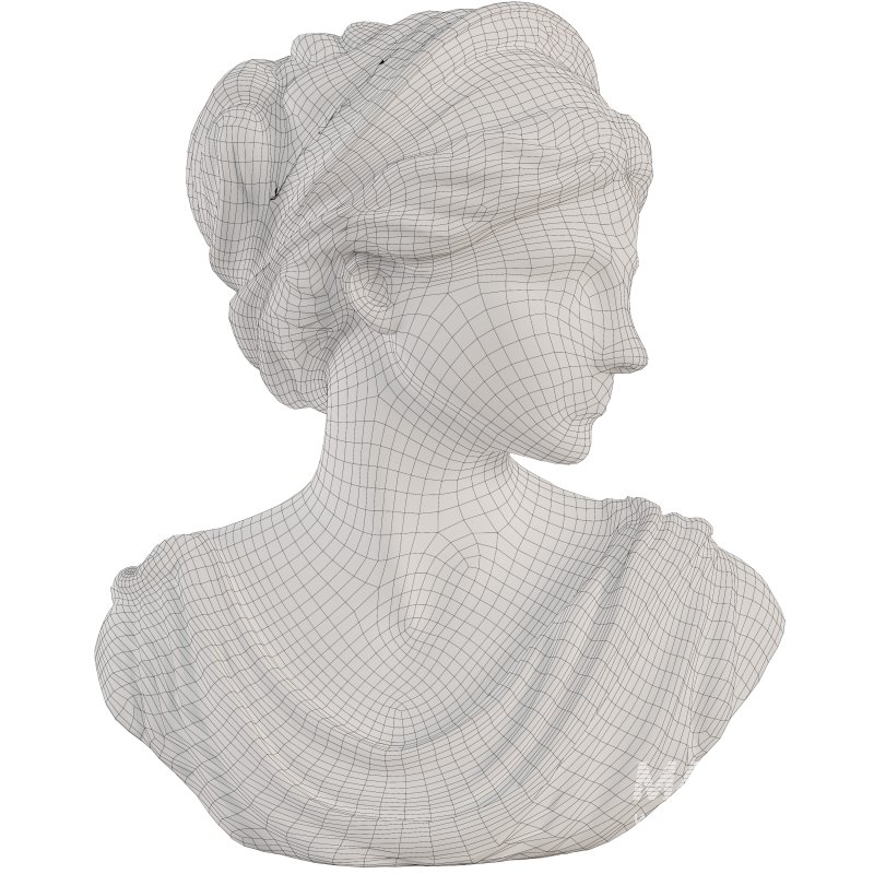 Neoclassical Female Bust with Braided Hair and Diadem - Image 5