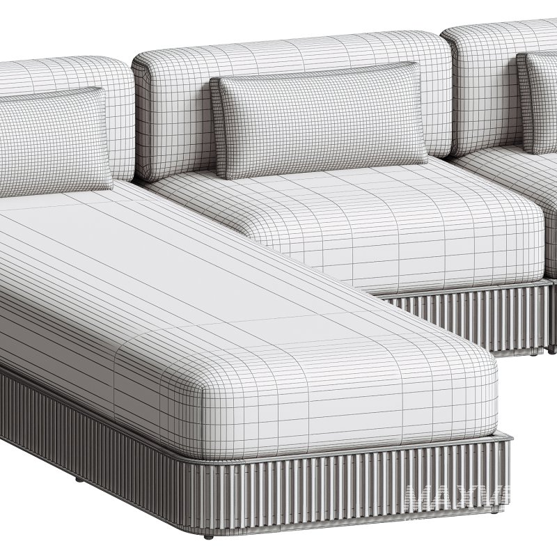 Beaumont Outdoor Four Piece Double Chaise Sectional - Image 5