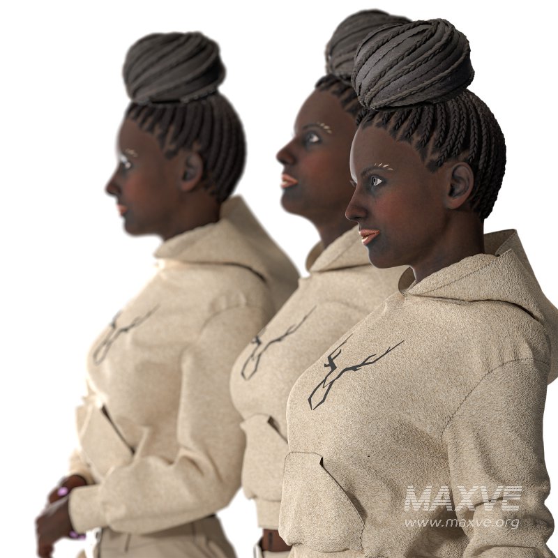 Casual African woman 03 Poses - Image 3