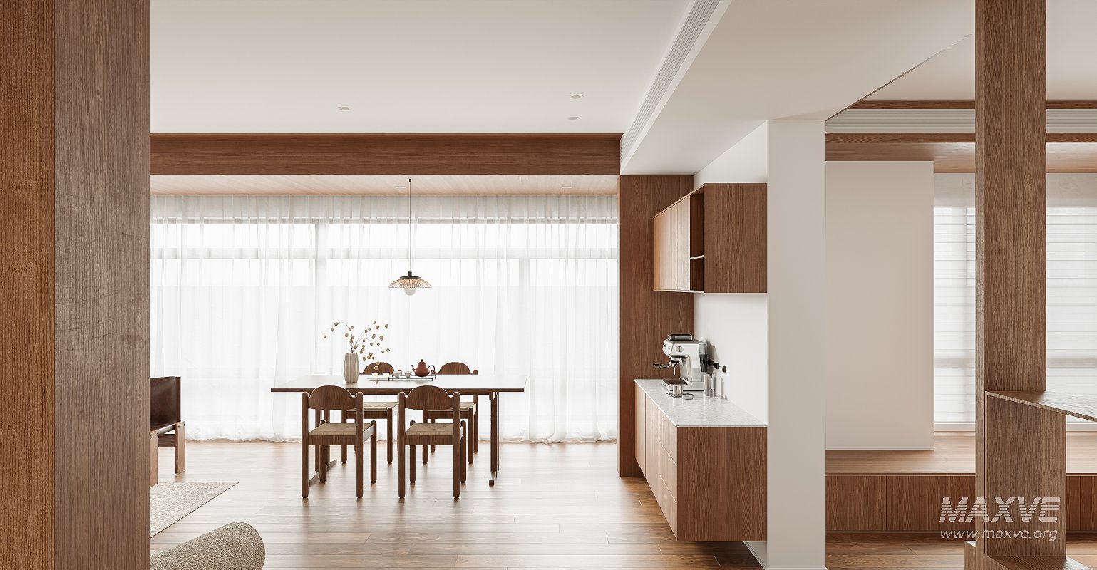 Modern living room and dining room interior scene - Image 4