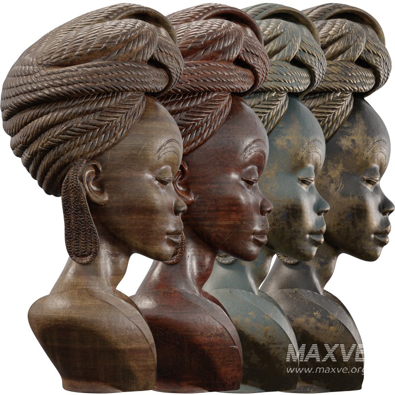 Elegant Braided Bust Sculpture - Image 5