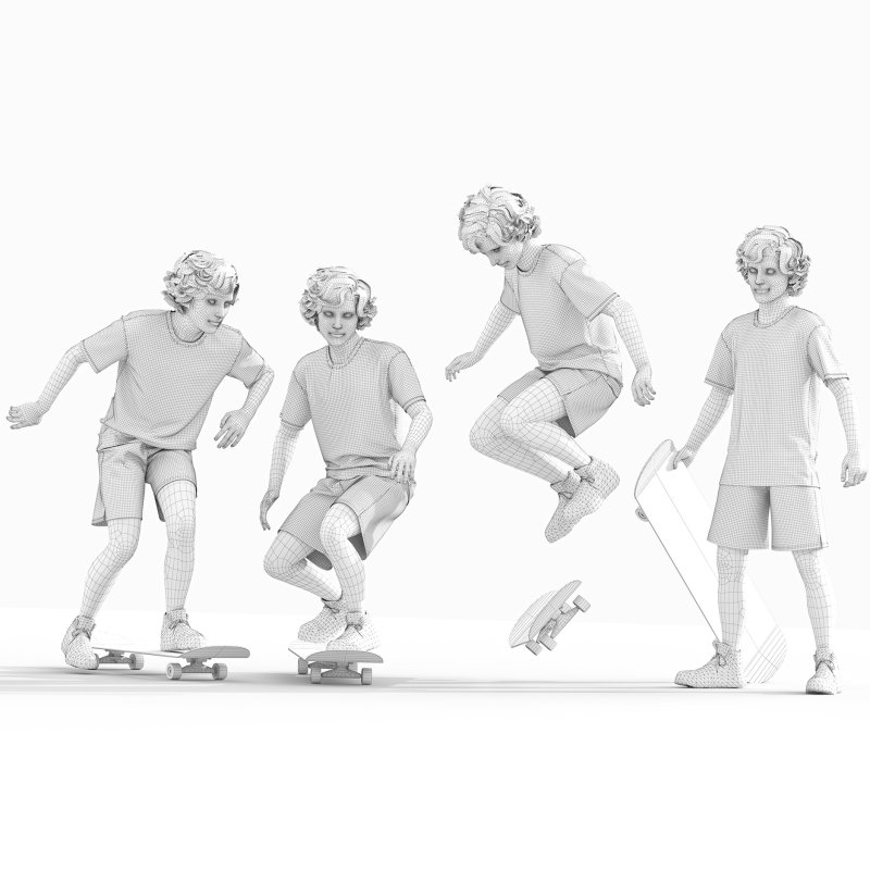 Skateboard Boy 04 pose - Image 1