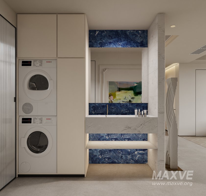 Modern living room and dining room interior scene - Image 4