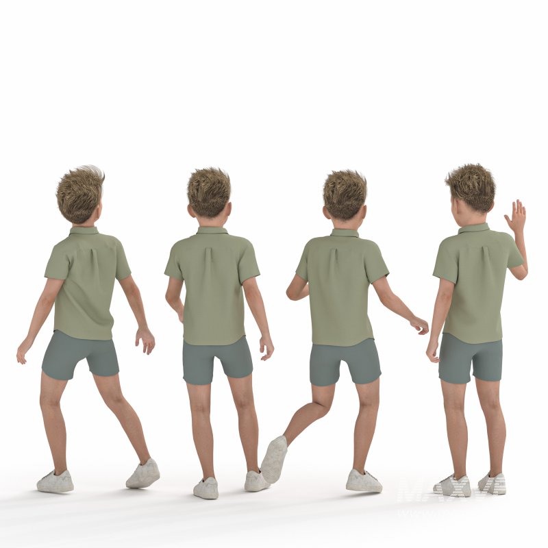 Casual Kid Boy 04 Poses - Image 4