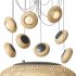 Bamboo 8 Lampshades Cluster Pendant Lamp - Thumbnail 4