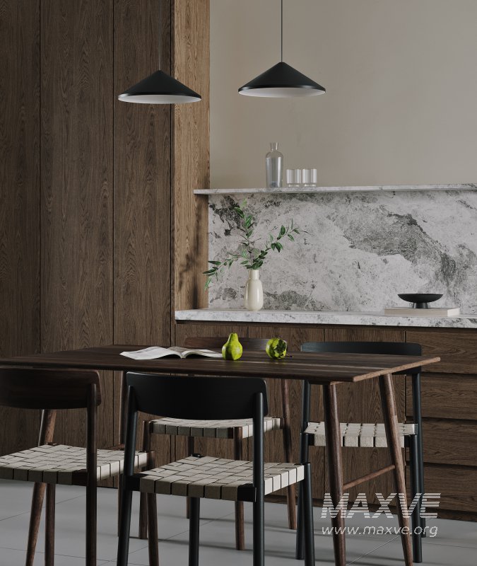 Modern living room and dining room interior scene - Image 2