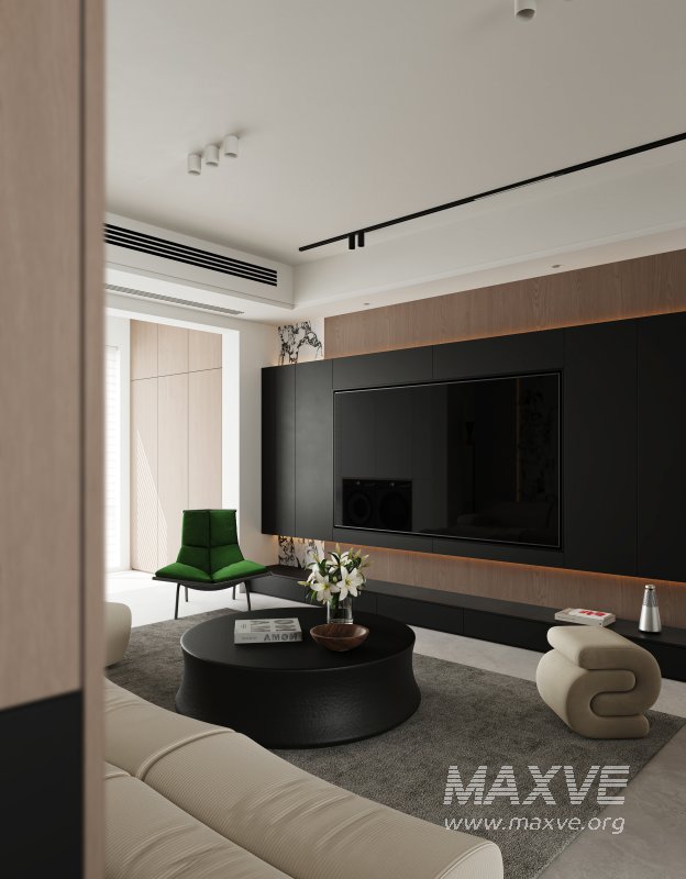 Modern living room and dining room interior scene - Image 3