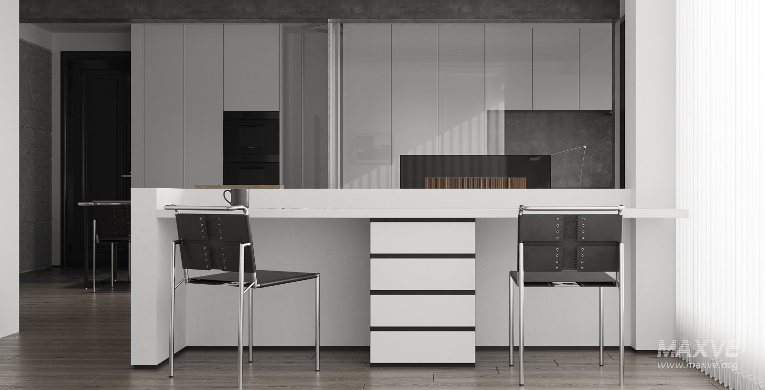 Modern living room and dining room interior scene - Image 3