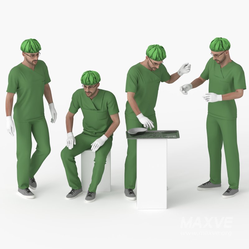 Doctor surgeon 04 poses - Image 2