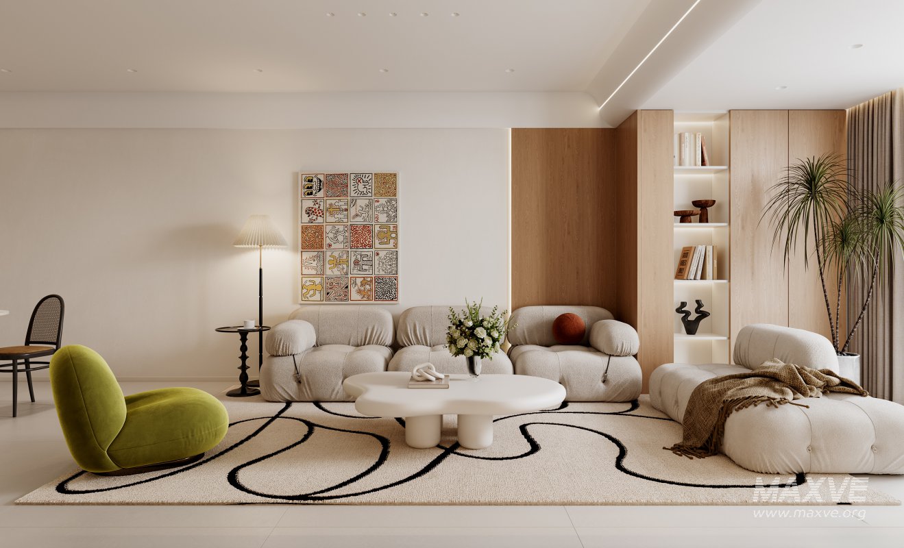 Modern living room and dining room interior scene - Image 5