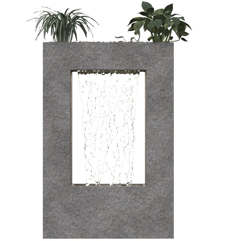 Minimalist Water Wall Fountain with Planters - Image 5