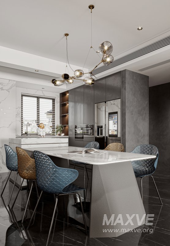 Modern living room and dining room interior scene - Image 3