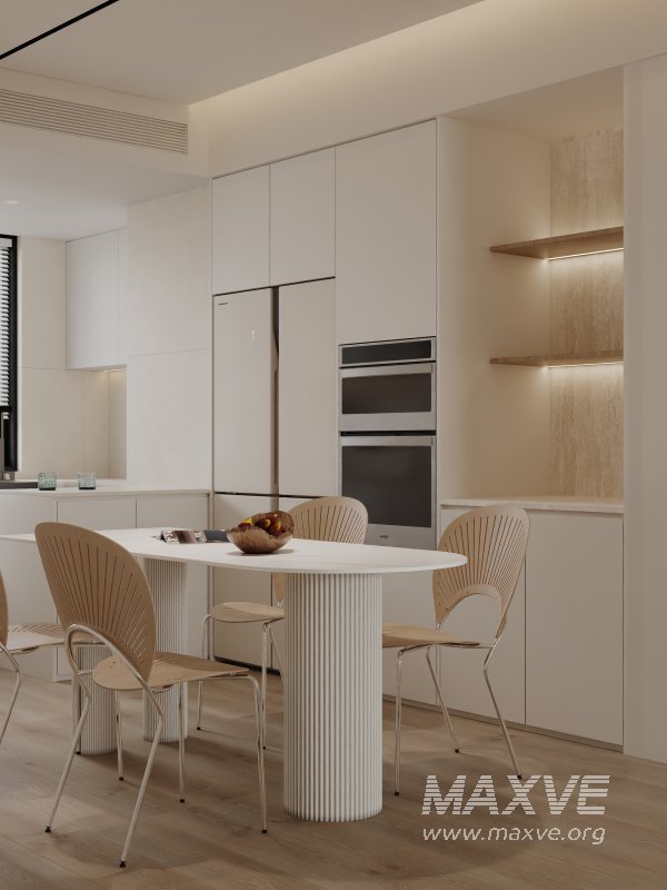 Modern living room and dining room interior scene - Image 1