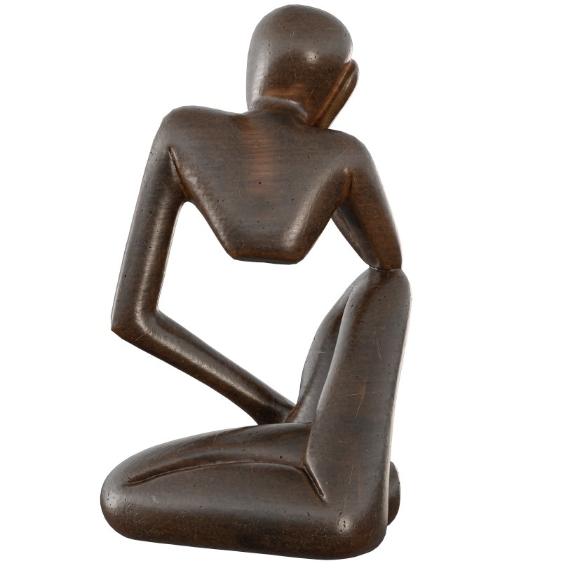 Wooden Thinking Statue - Image 2