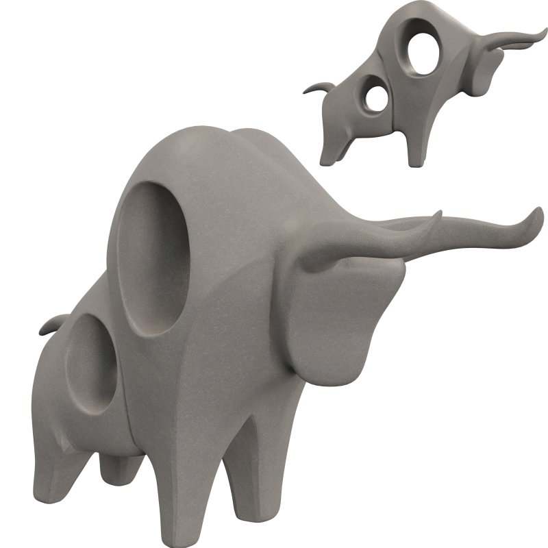 Three Stylized Cow Set Decorative Statue - Image 2