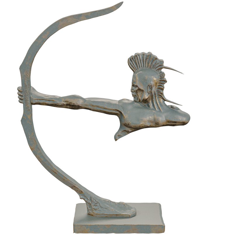 Dynamic_Archer_Statue_3D_Model_Stylized_Bronz - Image 5