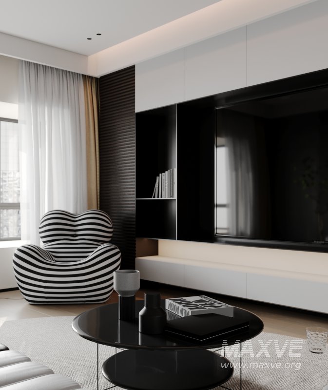 Modern living room and dining room interior scene - Image 3