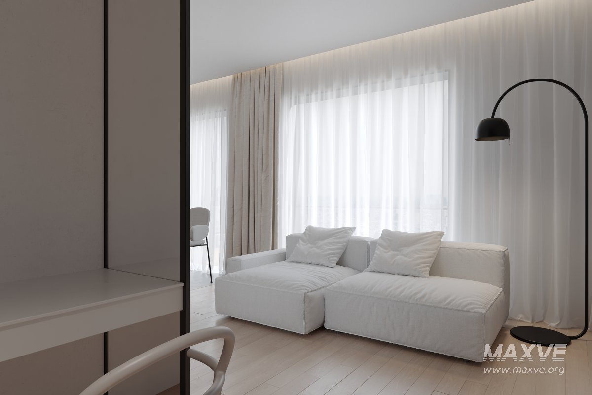 Modern living room and dining room interior scene - Image 1