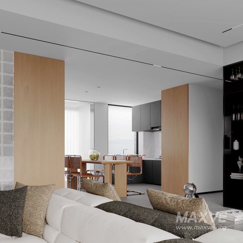Modern living room and dining room interior scene - Image 6