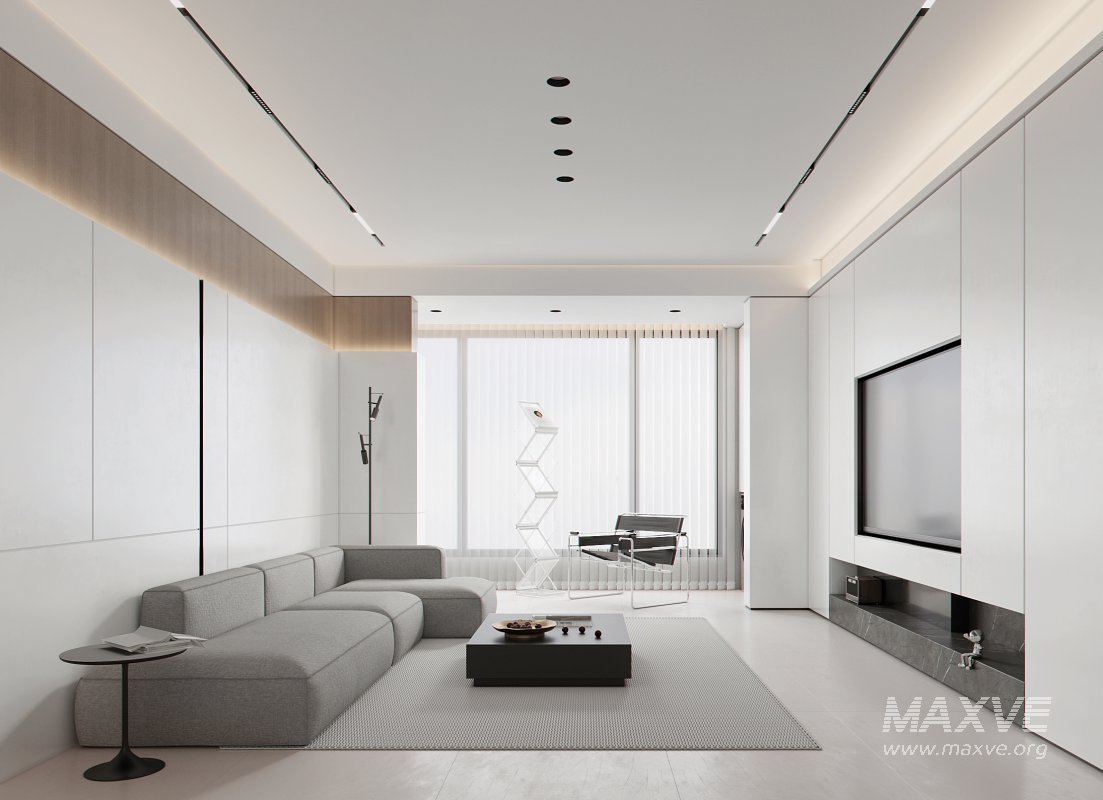 Modern living room and dining room interior scene - Image 3