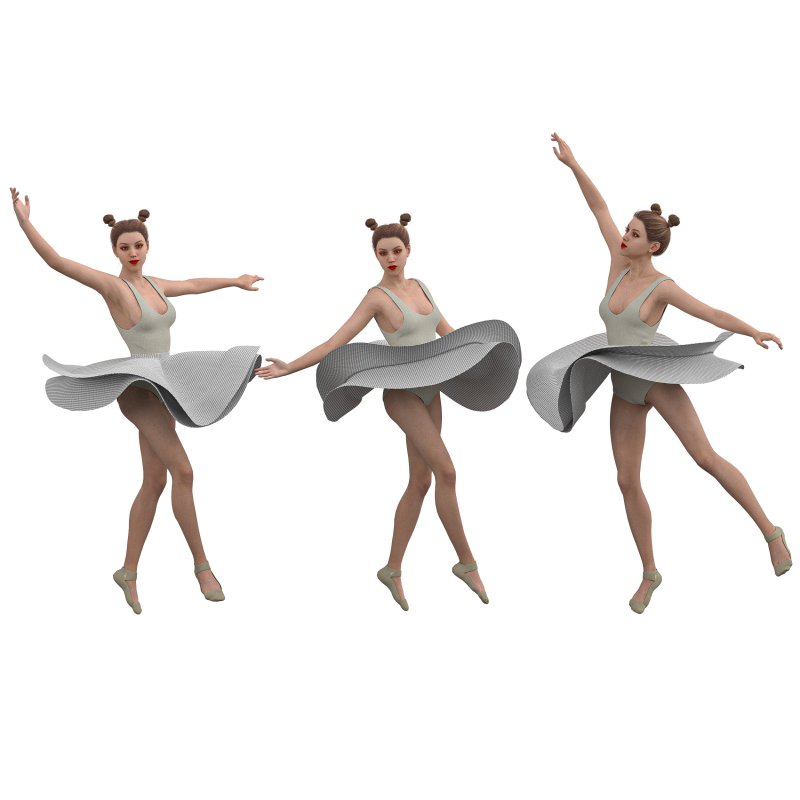ballerina girl in 3 poses - Image 1