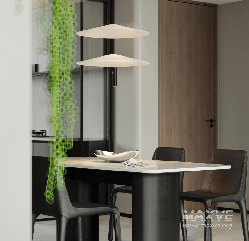 Modern living room and dining room interior scene - Image 8