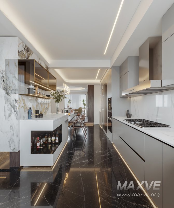 Modern living room and dining room interior scene - Image 6