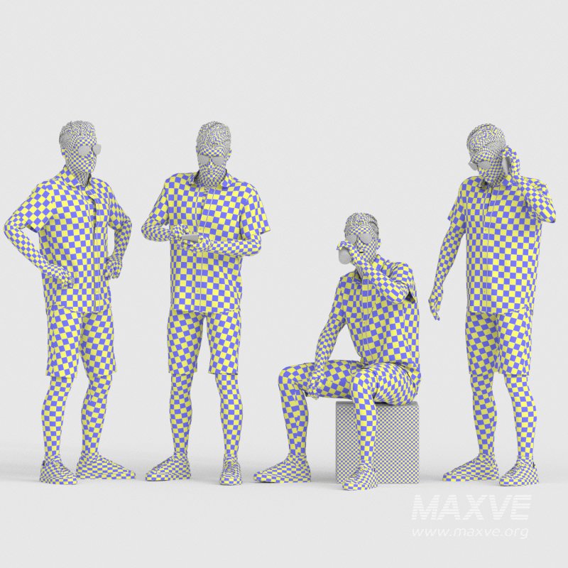 Man with Hawaiian shirt 04 poses - Image 2