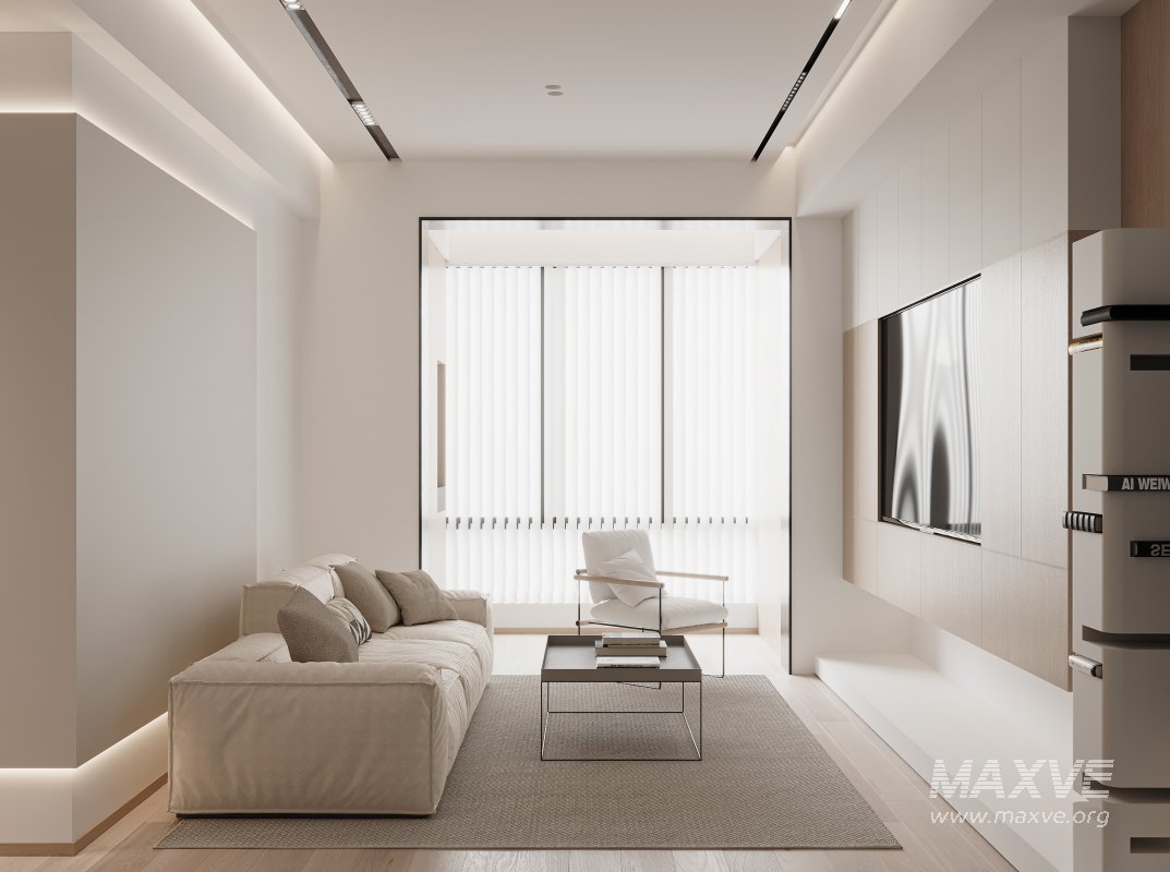 Modern living room and dining room interior scene - Image 3