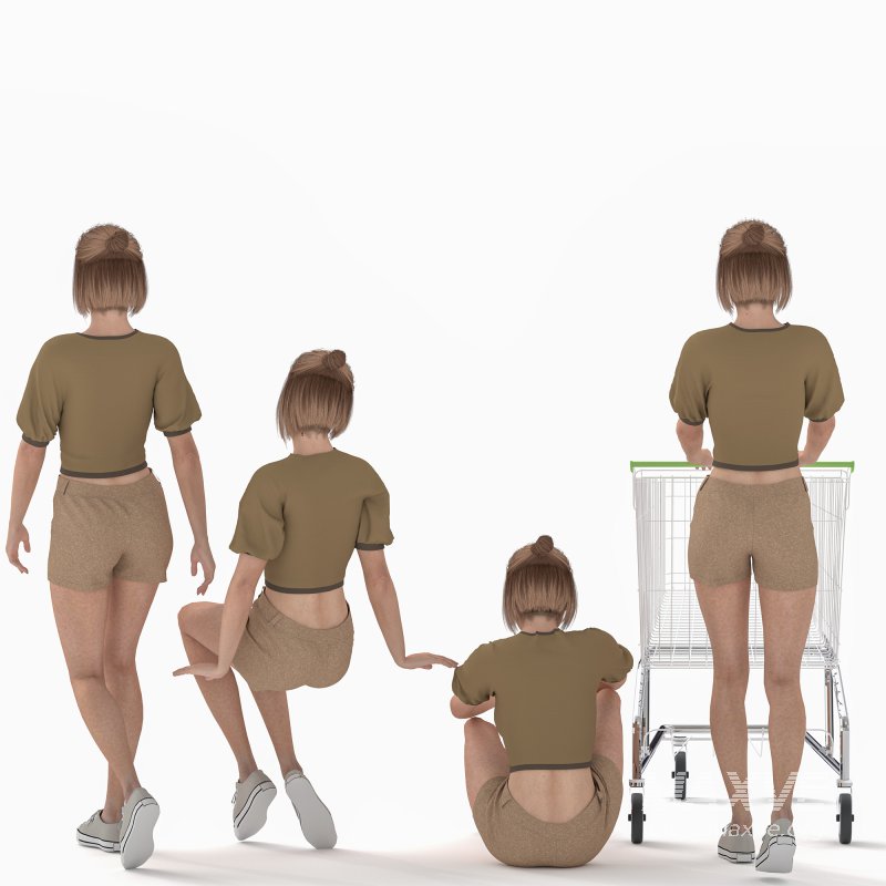 Casual Woman at Shopping 04 Poses - Image 4