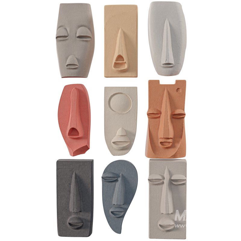 Wall Mount Abstract Tribal Mask Collection - Image 4