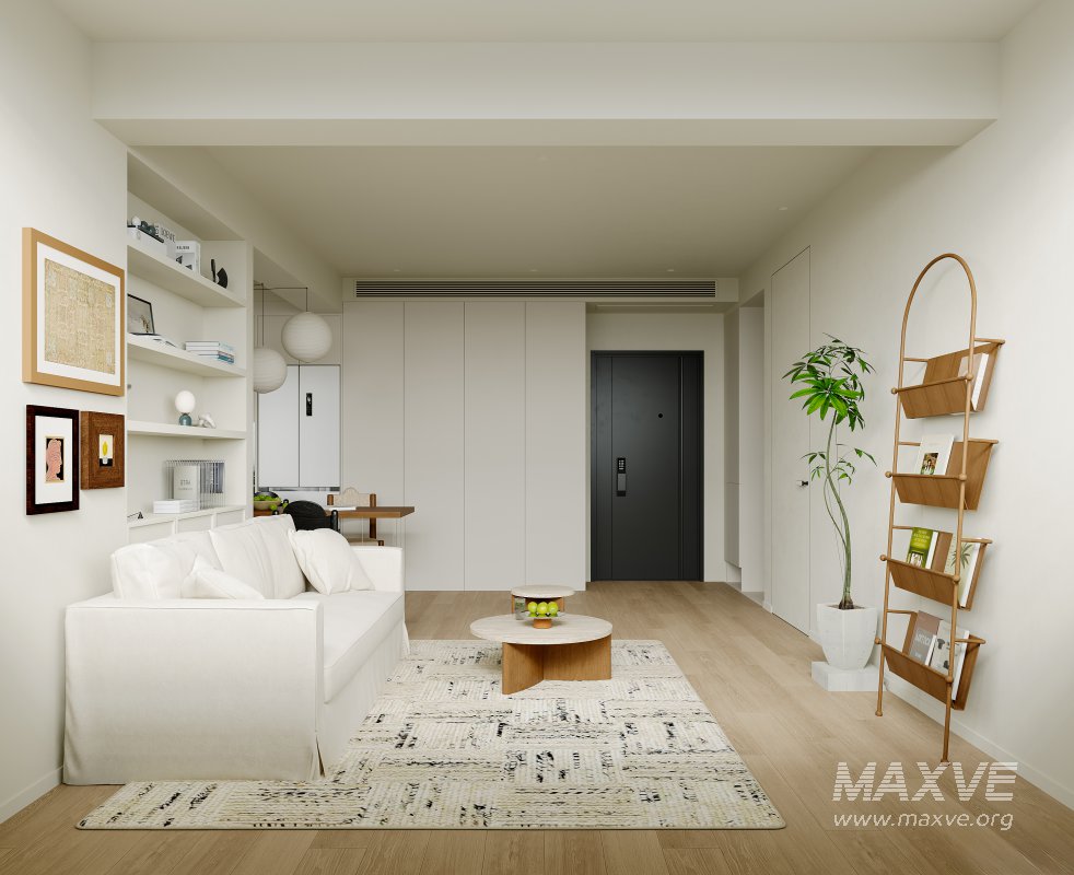 Modern living room and dining room bedroom interior scene - Image 7