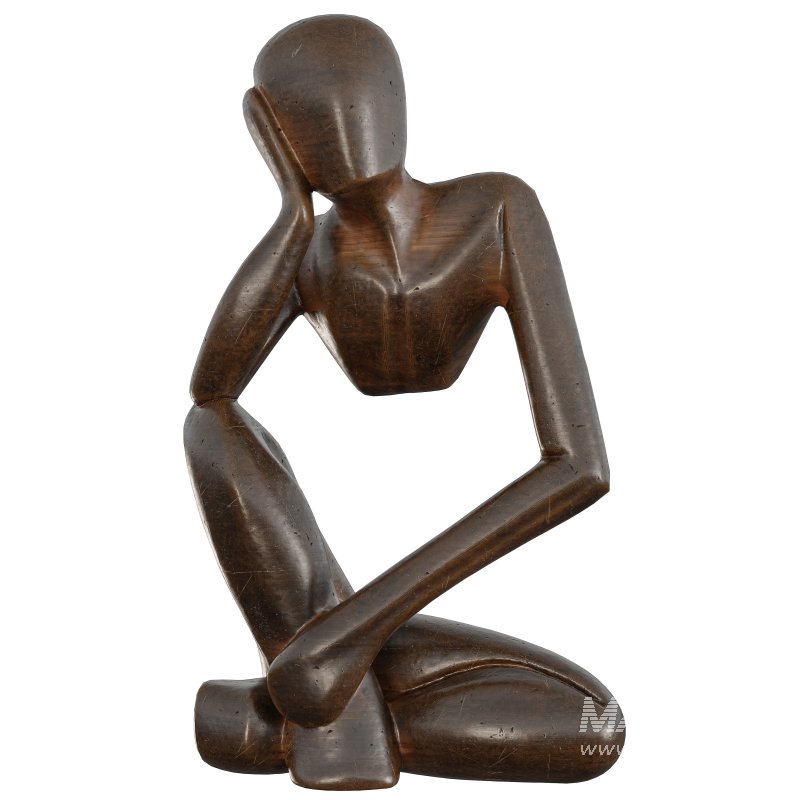 Wooden Thinking Statue - Image 3