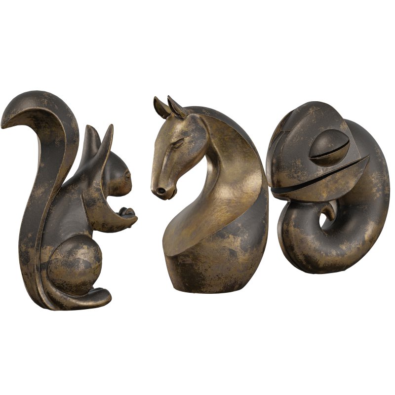 Animals_Squirrel_Horse_Chameleon_Statue - Image 5