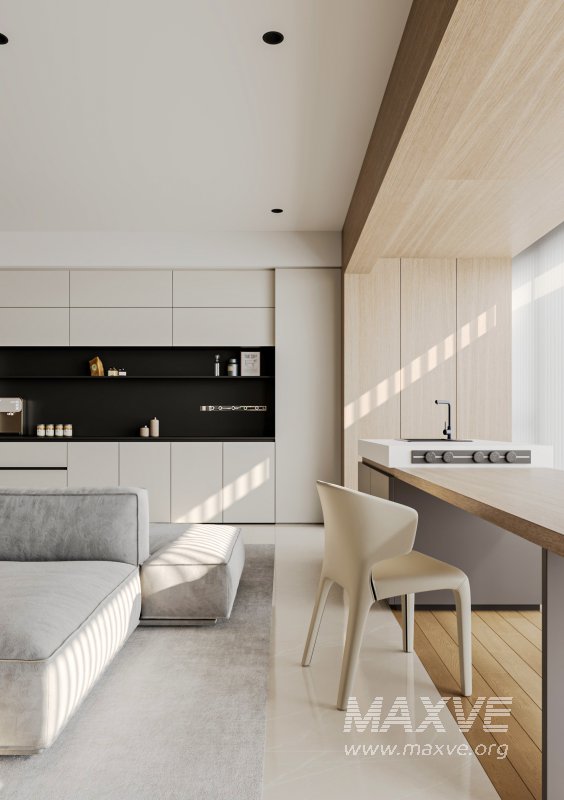 Modern living room and dining room interior scene - Image 4