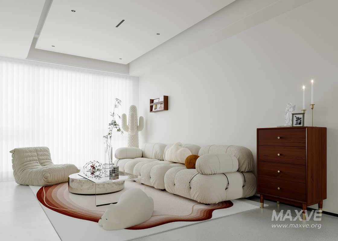 Modern living room and dining room interior scene - Image 10